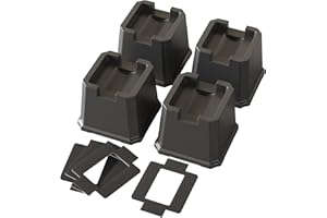 Napnapday 4 Pack Bed Risers 3 Inch Heavy Duty Bed Elevators Lifts Fits to Wheels of Furniture, Sofa, Table and Couch, Black