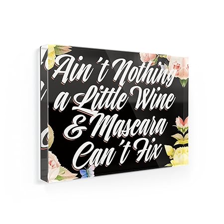 Imán para nevera Floral frontera Ain t nada un poco de vino ...