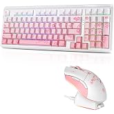 DAREU EK98pro Sakura Pink Wireless Mechanical Keyboard and Wireless Gaming Mouse with Charging Dock Combo(Cloud Switch)