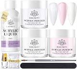 BORN PRETTY Acrylic Nail Kit Powder & Liquid Set Pink White Clear 10ml