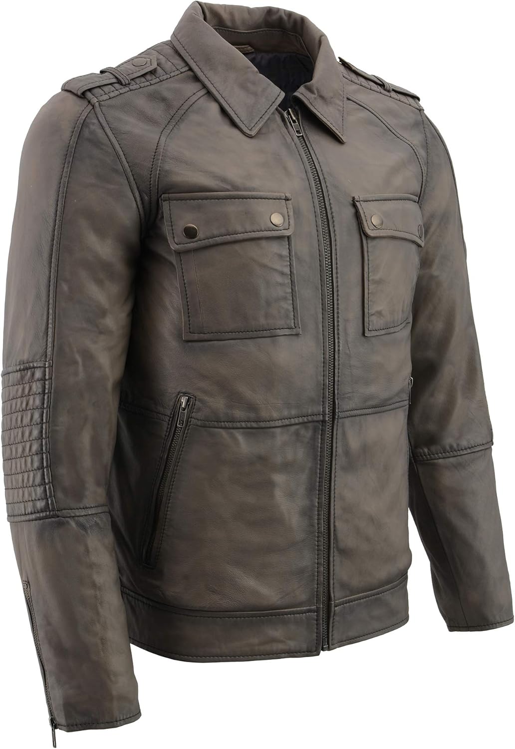 M-BOSS-Men/&rsquo;s 32 inch Patch Pocket Jacket with Shirt Collar and Padded Elbows.-ANTHRACITE-3X