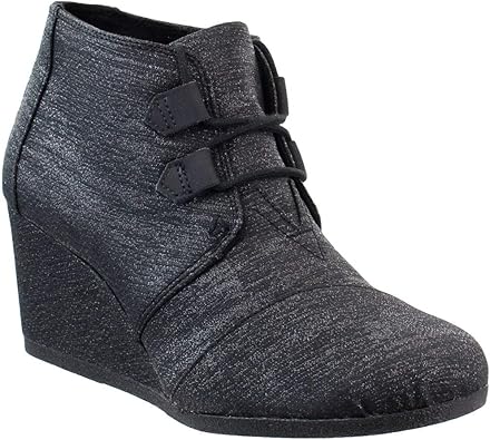 black toms wedge booties