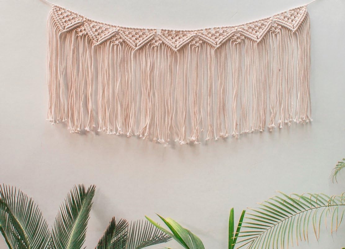 Craftura Macrame Wall Hanging - Handmade Macrame Art - Woven Wall Tapestry - Boho Wall Decor- Textile Wall hanging – 35”L X 17”H