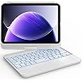 GreenLaw Keyboard Case for iPad mini 7(2024) & Mini 6 (2021) 8.3", Touchpad Keyboard with 7 Color Backlit, Type-C Rechargeable, 360° Rotate Keyboard Case for iPad mini 7th/6th Generation, White