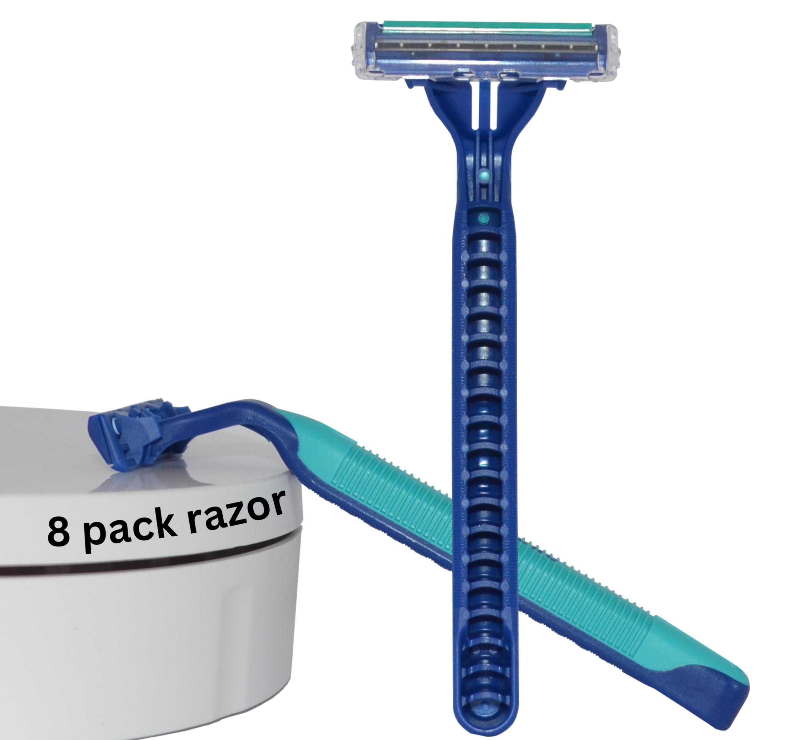 TradeProvider® Men’s Disposable Razors (8 pack) - Double Blade Chrome Coated Sharp Blades for Men & Women Facial Hair Removal