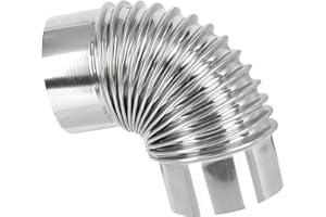 HEALEEP 3 Inch Stainless Steel Air Duct Elbow 90 Degree Metal Chimney Pipe with Optimized Bend for