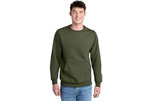 PORT & COMPANY Port & Co Core Fleece Crewneck Pocket Sweatshirt-PC78PKT