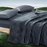 Weighted Blanket King Size 30lbs (88''x104'', Dual-Sided), Reversible Cozy Warm Velvet & Cooling Tencel King Weighted Blanket for Adults and Couples All Season Use - Carry Bag Included, Dark Grey