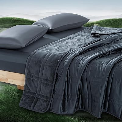 Weighted Blanket King Size 30lbs (88''x104'', Dual-Sided), Reversible Cozy Warm Velvet & Cooling Tencel King Weighted Blanket for Adults and Couples All Season Use - Carry Bag Included, Dark Grey