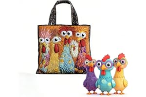 Quilted Tote Bag for Women, Animals Van Quilted Duffle Bag, Vintage Boho Canvas Weekender Travel Bag for Daily & Travel Use