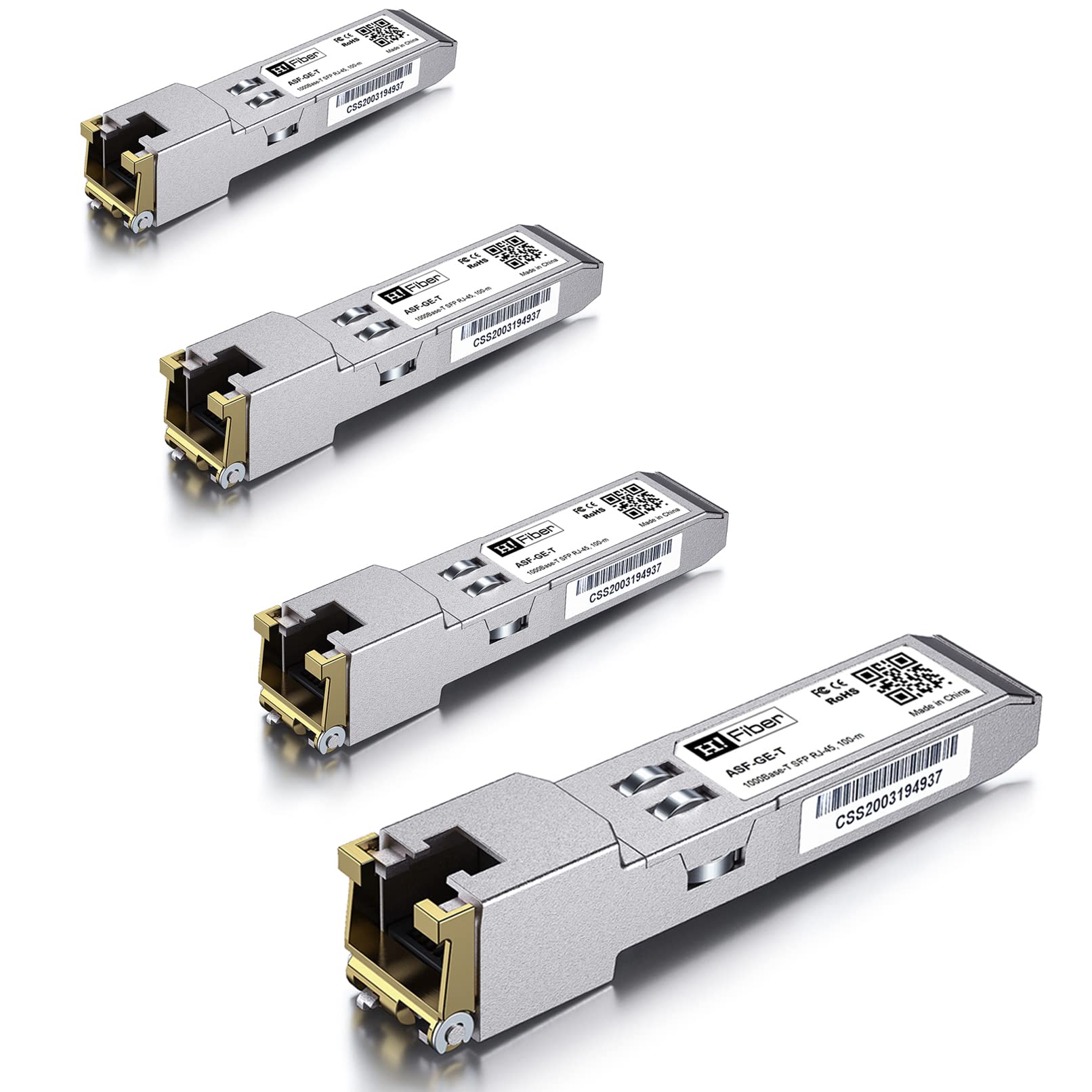 4 Pack, 1.25G Copper SFP to RJ45, Compatible with Cisco, Ubiquiti, Mikrotik and Netgear
