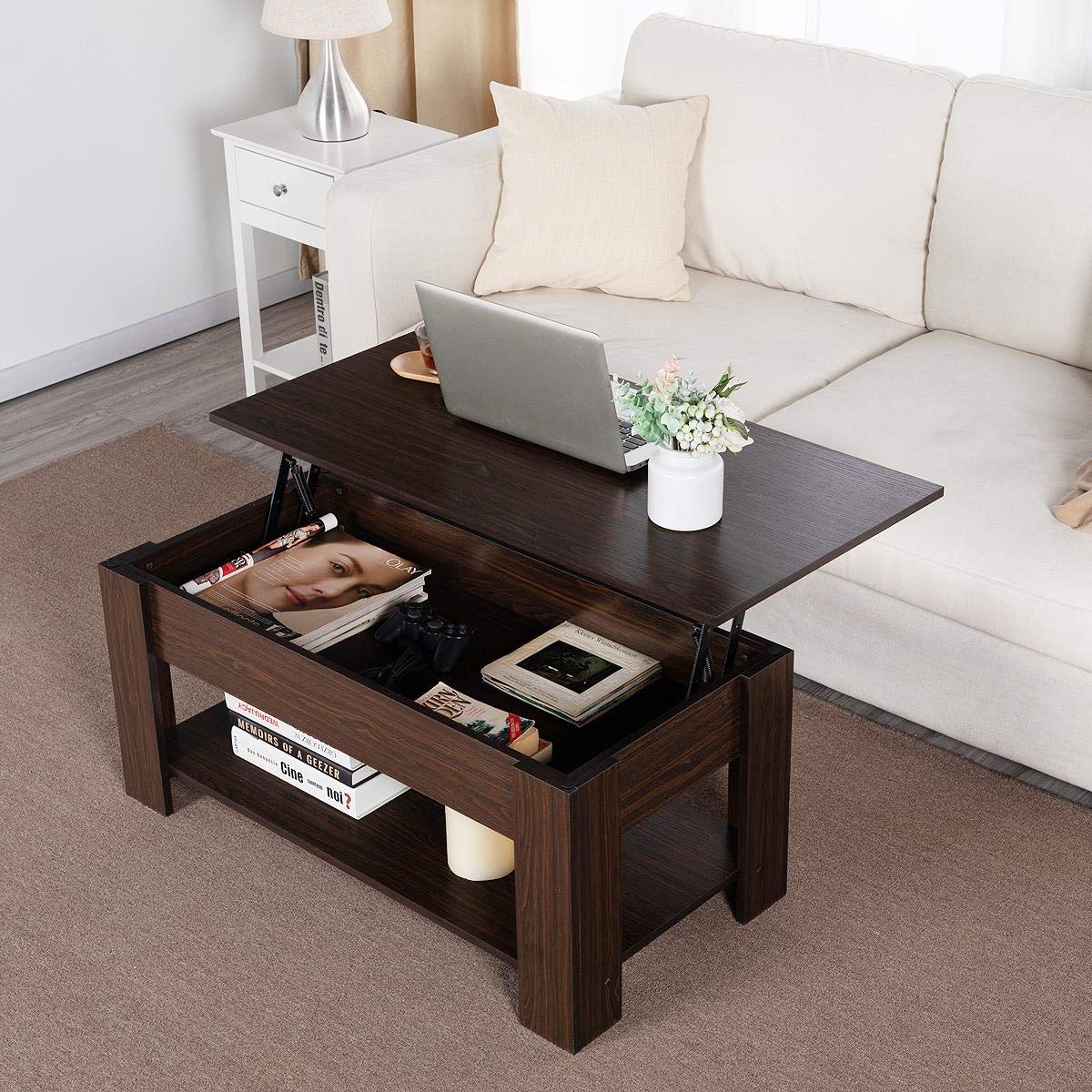 Mua Yaheetech Lift Top Coffee Table with Hidden Compartment and Storage ...