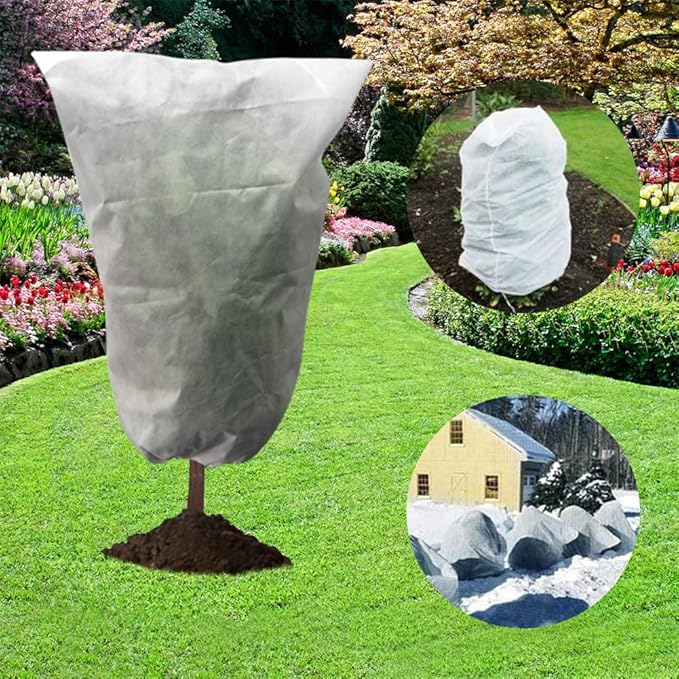 ZDYLMY Plant Covers Freeze Protection with Drawstring for Winter Frost