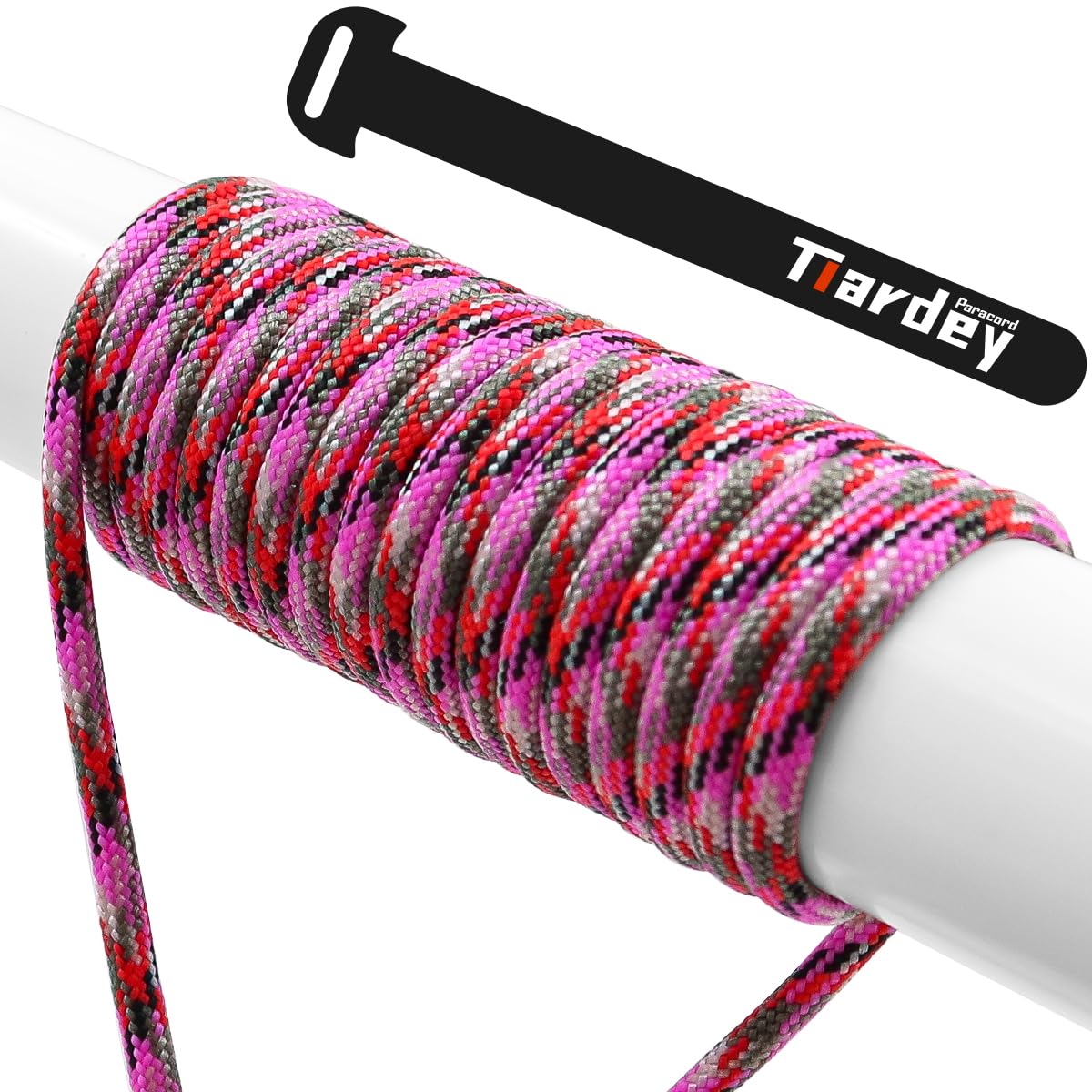 Tiardey PPF-062 Paracord 4mm 100ft (31m) 7 Core Strand,Tear-resistant,Nylon Cord,Mil Spec Type III Paracord,Holds up to 250kg for Outdoor Survival Camping