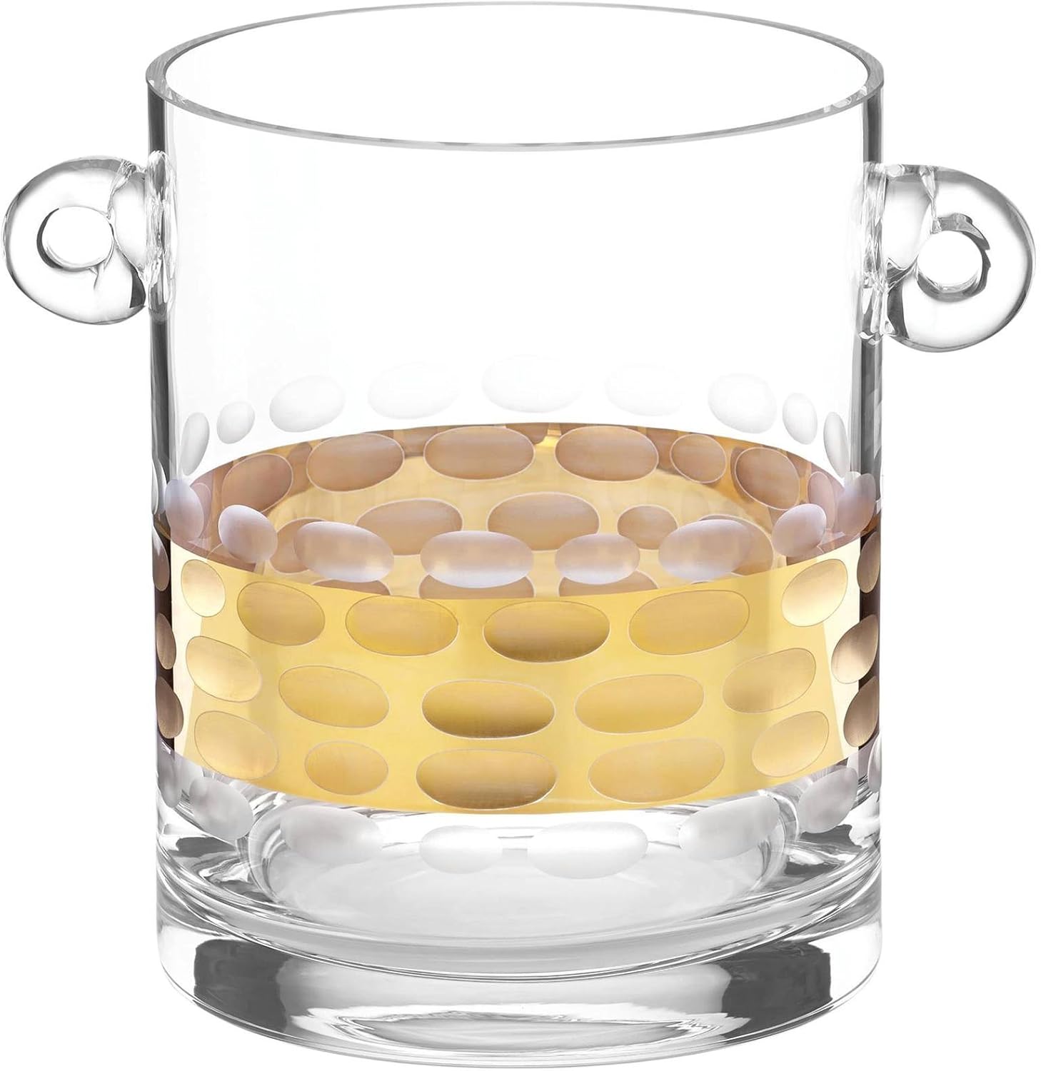 glass ice bucket with tongs