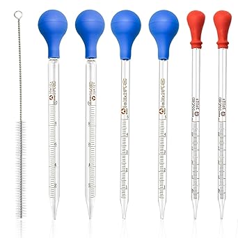 Natee 6 Pcs Pipette Di Vetro 3ml 5ml 10ml E Spazzola Per Pipette Pipetta Graduata Contagocce Con Sfera Di Aspirazione Per Laboratorio Amazon It Commercio Industria E Scienza