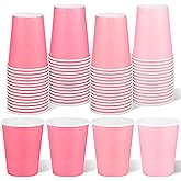 URATOT 60 Pieces 9 Ounce Disposable Paper Cups Gradient Pink Party Cups Drinking Cups for Party, DIY, and Holiday, 4 Colors