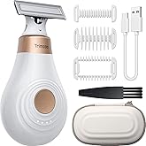 Trimcoo 2026 New Bikini Trimmer for Women - Small But Powerful Electric Razors, Intimate Pubic Hair/Lady Facial Painless Removal, USB-C Cordless Body Shaver for Trip, Replaceable Wet/Dry Blade, White
