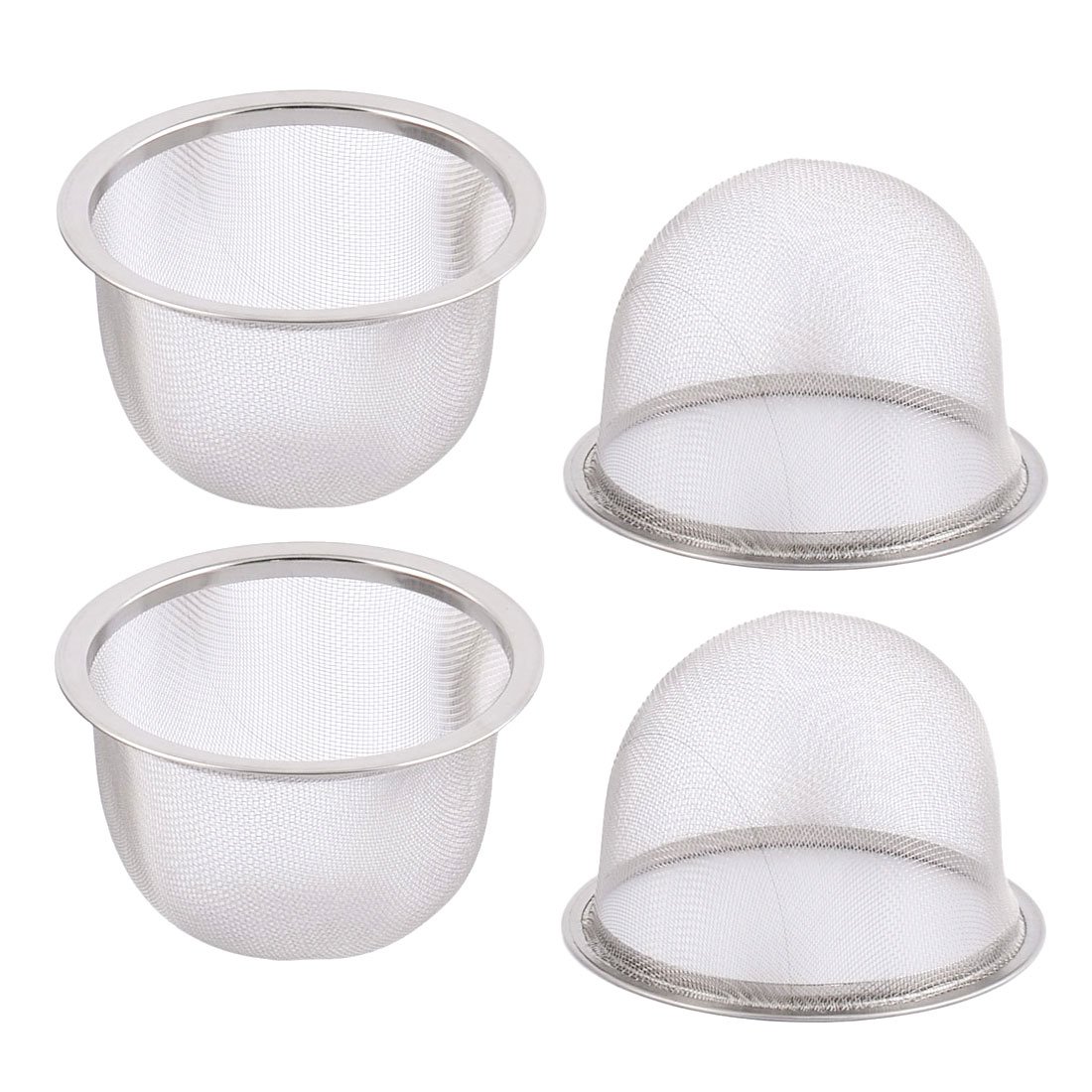 Sourcingmap 4pcs Stainless Steel Mesh Tea Leaves Stainer Teapot Screen 3.1 Inch for Straining Teas and Cocktails or Sifting Flour Sugar Spices and Herbs Silver Tone