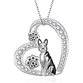 Feijiesi Dachshund and German Shepherd Necklace 925 Sterling Silver Cute Dog Pendant Necklace Dog Jewelry Gifts for Women Dog Lover