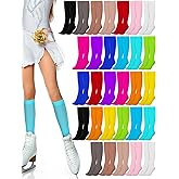Liitrsh 30 Pairs Ice & Figure Skating Socks - High Tight Dance & Roller Knee Skate Socks for Women