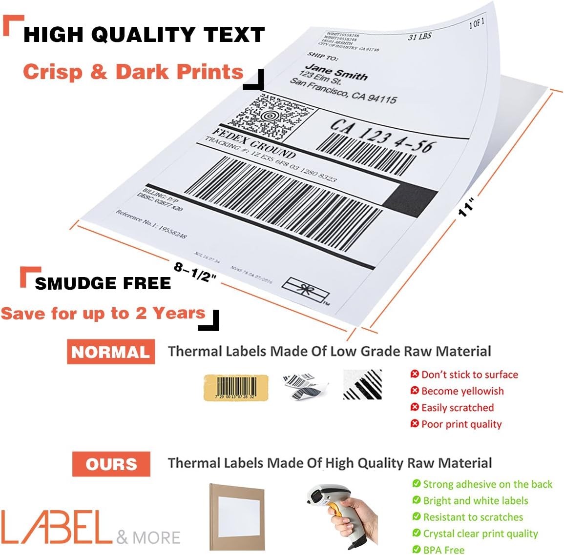 amazon shipping label paper