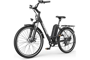 Funhang Electric Bike for Adults, 1000W Peak Ebike, 21.7MPH 50Miles City Cruiser Ebikes, 26" Step Thru Electric Bicycle with 48V Removable Battery, Adjustable Stem, Rear Rack,7 Speed, UL2849 Certified