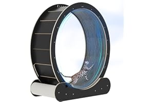 QZECPD Cat Wheel with 2 Scratching Posts - 43.30 inch Large XL Silent Cat Wheels for Indoor Cats Eliminate Lack of Exercise - Cat Running Wheel with Locking - Easy to Install (Extra Large, Black)