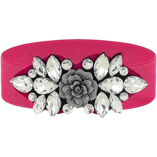 Wriidy Flower Wide Stretchy Belt Pearl Elastic Waist Belt  display picture 2