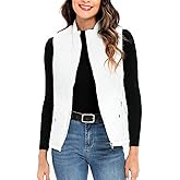 Xeoxarel Women's Quilted Vest with 4 Pockets, Puffer Padded Lightweight Gilet