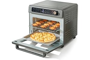 VEVOR 12-IN-1 Air Fryer Toaster Oven, 25L Convection Oven, 1700W Toaster Ovens Countertop Combo with Grill, Pizza Pan, Gloves