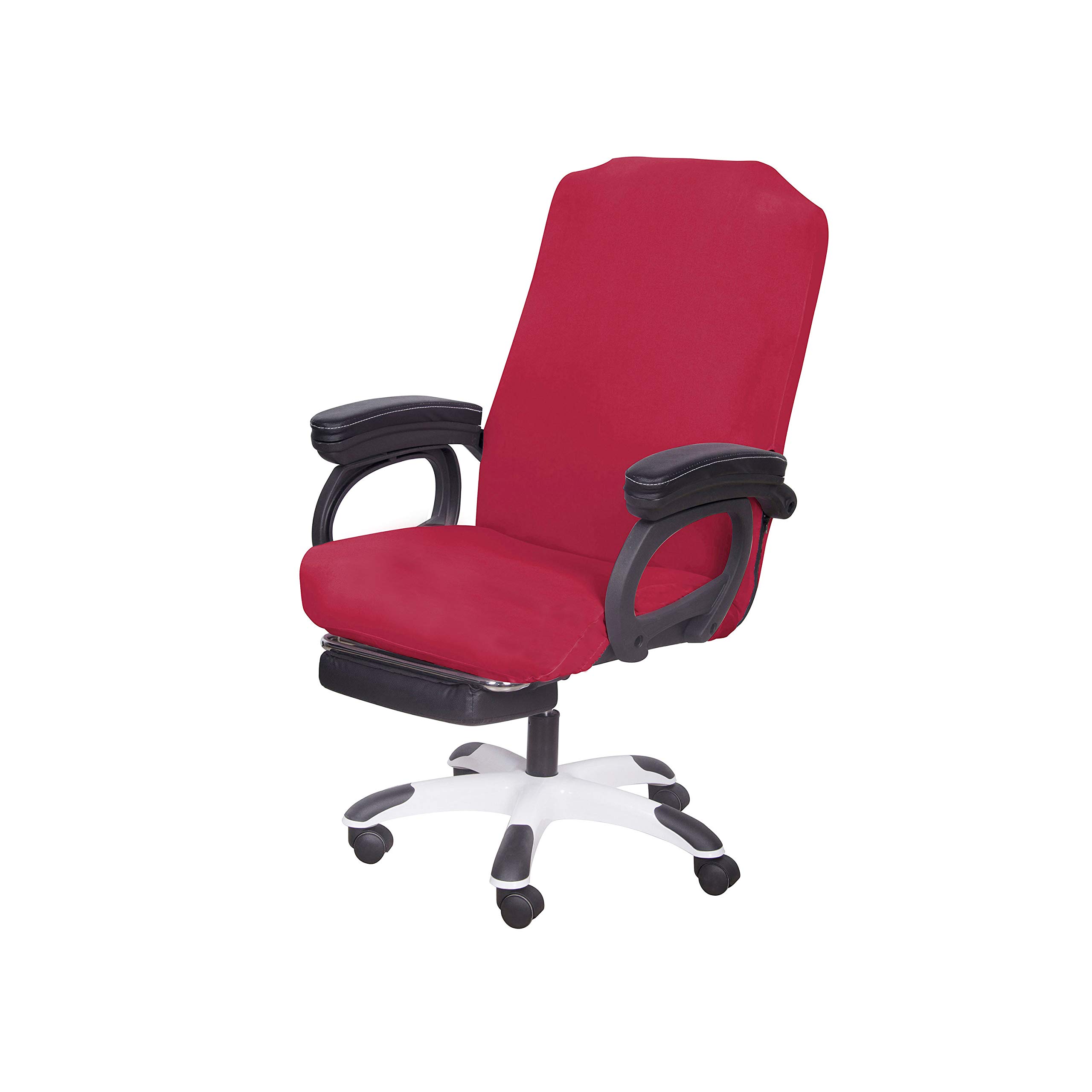 Photo 1 of SARAFLORA Office Chair Cover- Medium, Red- Removable Computer Chair Cover for Office Chair with Zipper for Universal Rotating Chair Desk Chair Cover Chair Seat Washable Protector for Pets