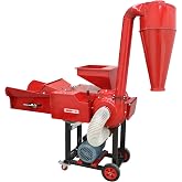 TECHTONGDA Dry-Wet Straw Hay Cutter Crusher Grain Grinder Mill Powder for Corn Wheat Animal Feed with Conveyor 220V
