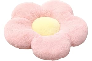 YILANLAN Cute Flower Cushion Plush Floor Pillow Casual Comfortable Pillow Office Living Room Bed Decoration Cushion Simple Room Decoration (50cm, Pink)