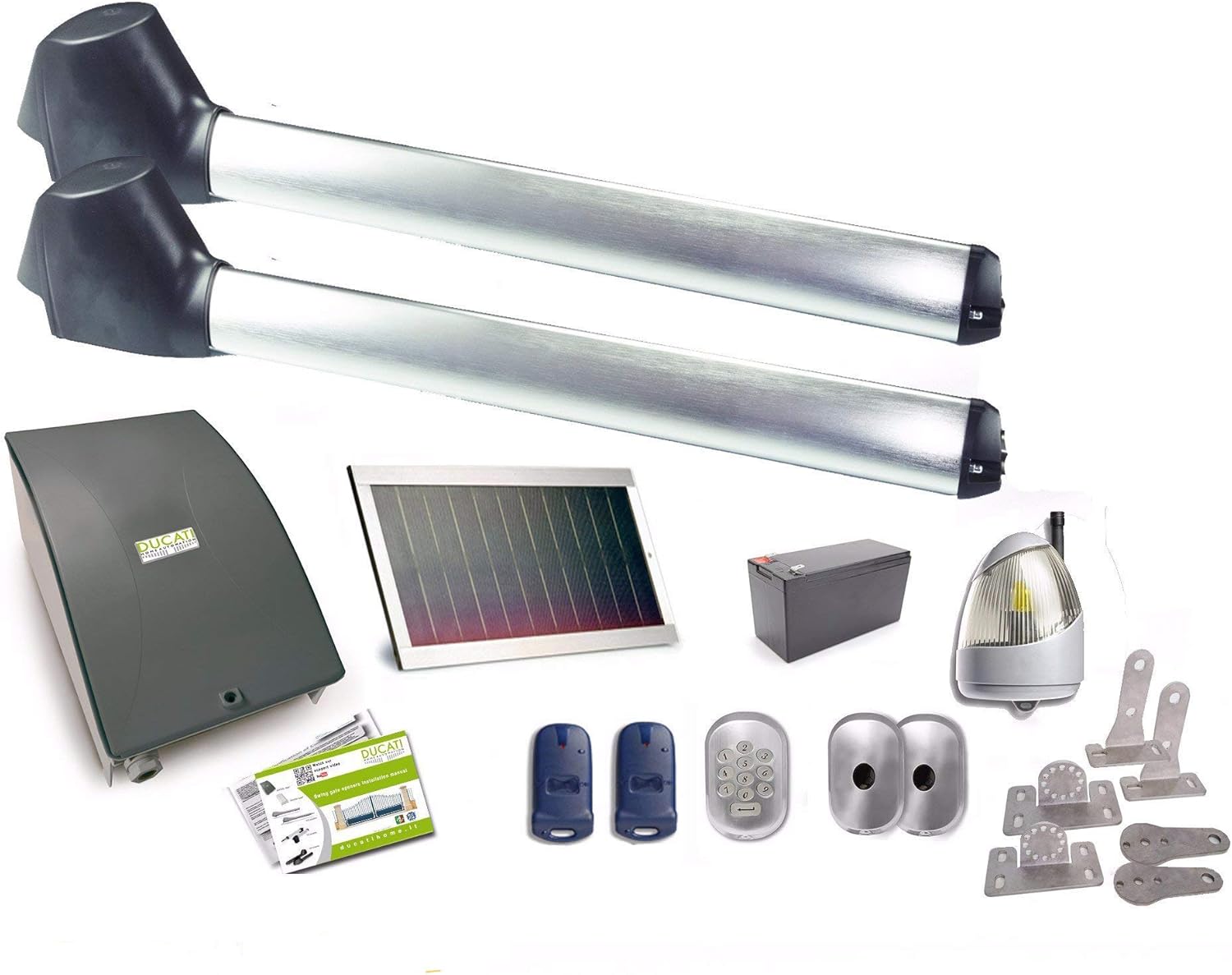 EVO748 SOLAR automatisme kit motorisation DUCATI HOME pour portail battant maxi.5m/350kg chaque EVO748 SOLAR automatisme kit motorisation DUCATI HOME pour portail battant maxi.5m/350kg chaque