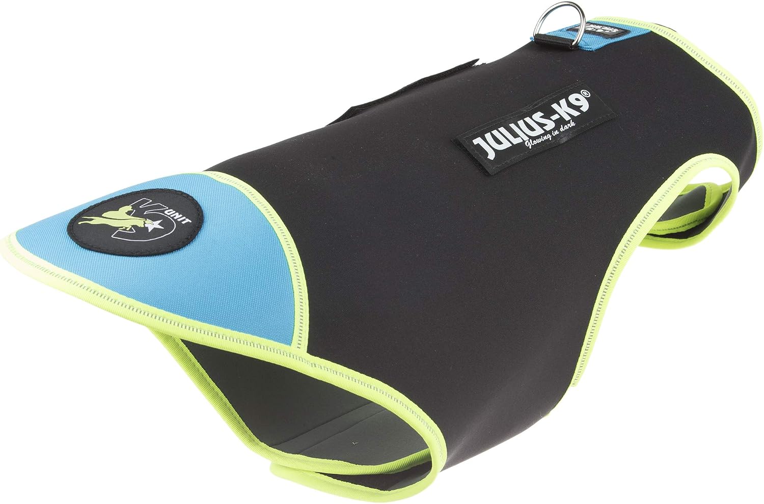 IDC Neoprene Dog Jacket, Size: Baby 2, Black and Aquamarine, 2XS/Baby 2 - Image 4