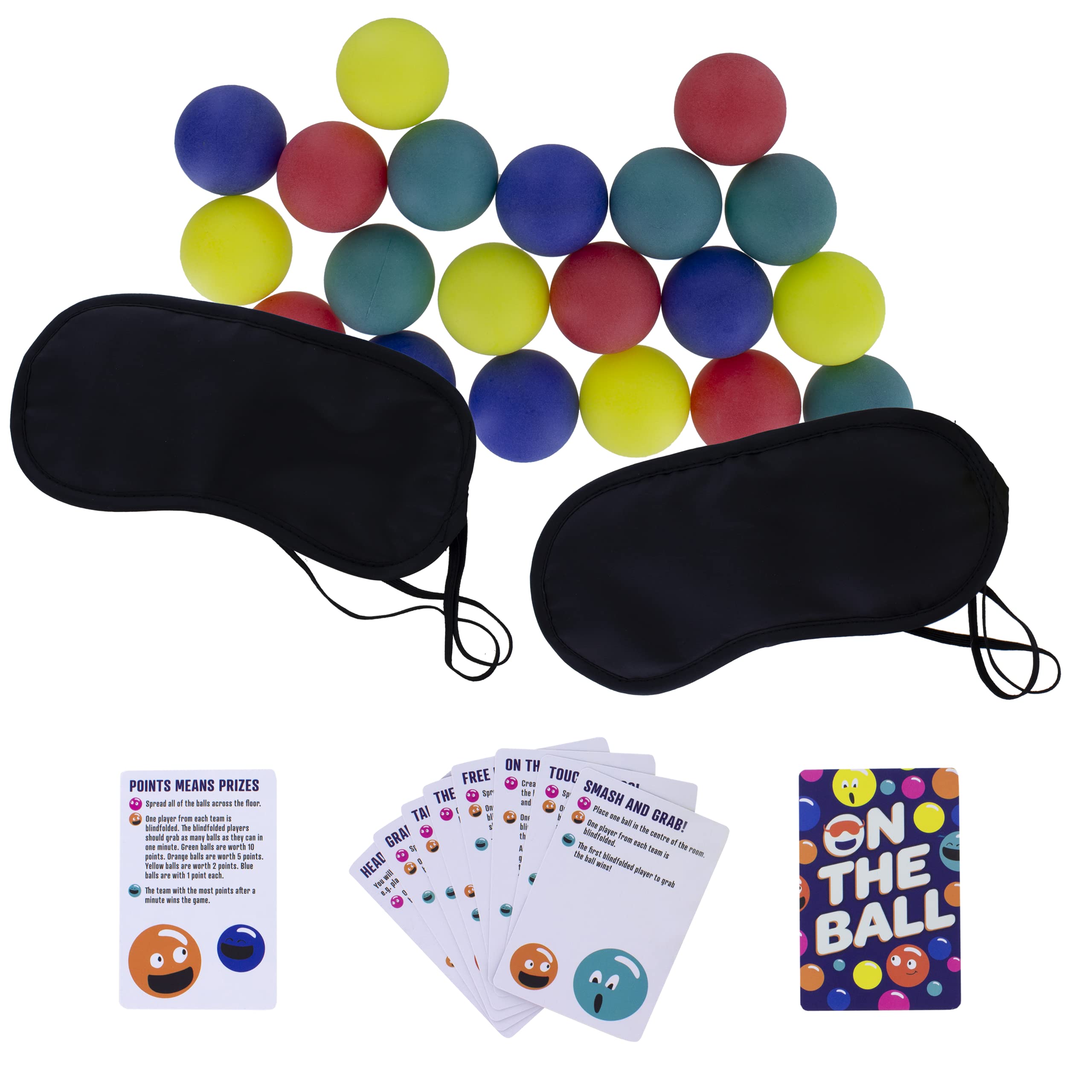 Paladone On the Ball Game - Includes Ping Pong Balls, Blindfolds, and Challenge Cards