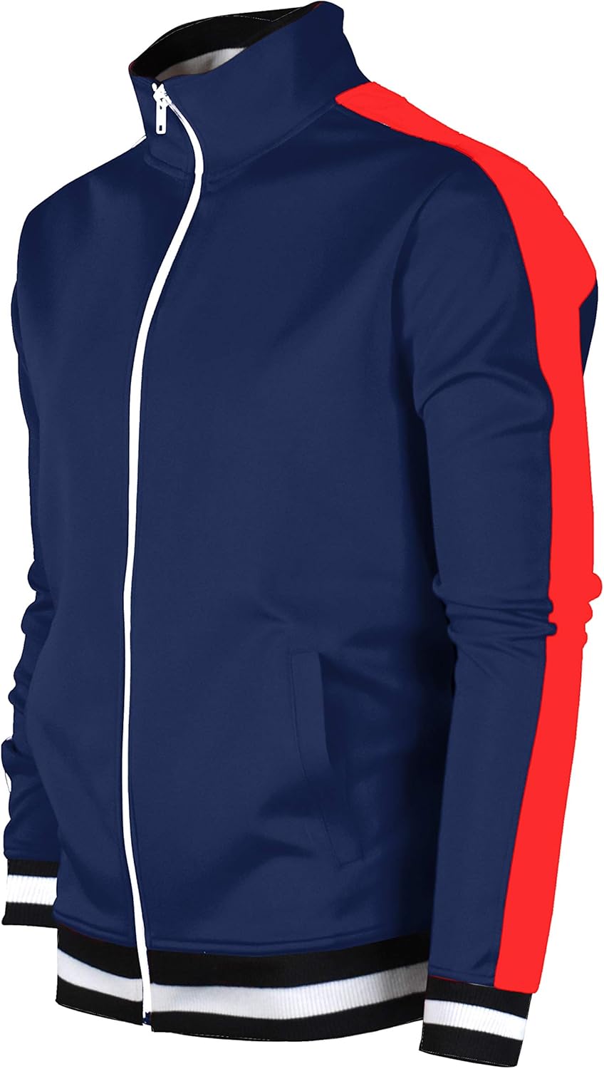 Screenshotbrand Mens Hip Hop Premium Slim Track Jacket - Side Taping at  Men’s Clothing store