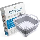 Home Spirit Collapsible Sink, Portable Dish Pan, Wash Basin Tub for Dish, Fruits, Vegetables, Textiles, Cloths, Beverages, In
