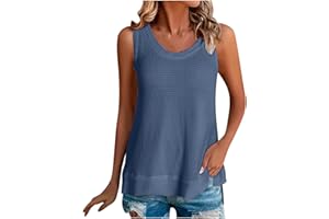 babysbule Summer Tank Tops for Women 2024 Sleeveless Tunic Tops Lightweight Tank Tops Camisole Tops Loose Fit Basic Tops