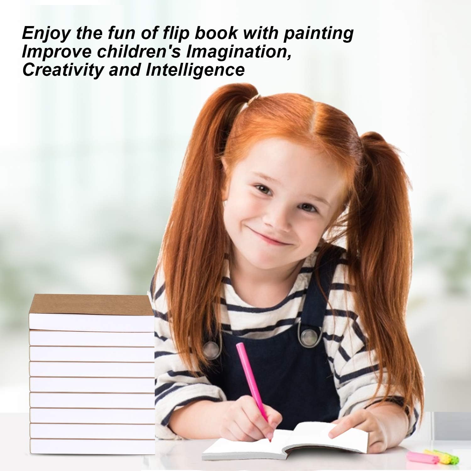 DINGPAI Blank Flipbooks (Flip Book) 10 Pack for Animation, Sketching, and Cartoon Creation, 4.5" x 2.5", 160 Pages (80 Sheets), No Bleed Drawing Paper with Sewn Binding, Creative Craft for Kids: Arts, Crafts & Sewing
