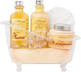 BRUBAKER Mango Peach Love 6 Pc Bath Set Acrylic Tub Bubble Bath Shower Gel Scrub view 2