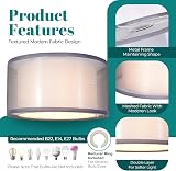 Giggi 2-Tier Grey Lampshade - 12 inch / 30 cm Drum Ceiling Table Floor view 5