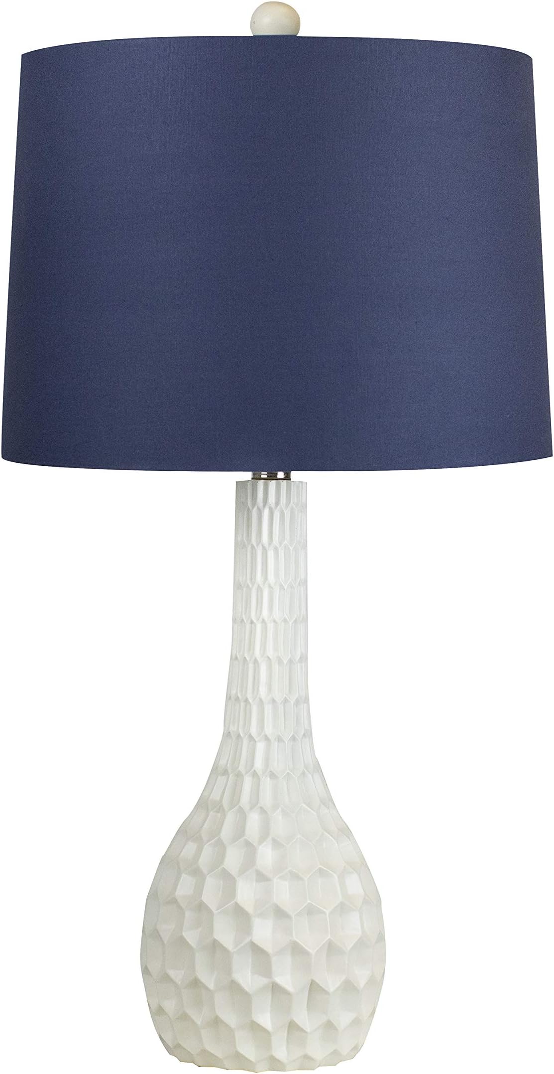 Grandview Gallery 27" Matte Cloud White Dancer Table Lamp w/Blue Fabric Shade
