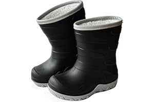 Greentiming Toddler Winter Rain Boots, Insulated Waterproof Kids Snow Boots Fleece Lined Cozy Insulated Boot for Boys Girls