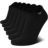 Calvin Klein Mens No Show Socks - 6 Pack Soft Cotton Blend Cushioned Athletic Low Cut Socks for Men for Sports and Running