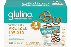Glutino Gluten Free Pretzel Twists, Gluten Free Snacks, 1 oz. 8-Count (Packaging May Vary)