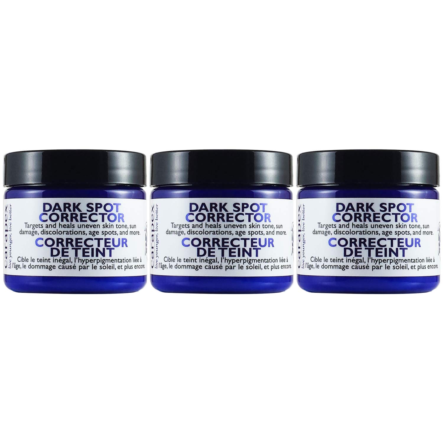 Carapex Dark Spot Corrector, for Uneven Skin Tones, Acne Scars and Marks, Gentle Cream Suitable for Face, Body and Hands, Packed with Natural Ingredients (3-Pack)