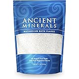 Ancient Minerals Magnesium Bath Flakes - Bathing Alternative to Epsom Salt - Soak in Natural Salts - High-Absorption Efficien