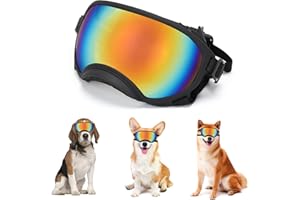 Flantor Large Dog Sunglasses with UV Protection and Adjustable Strap for Medium Dogs